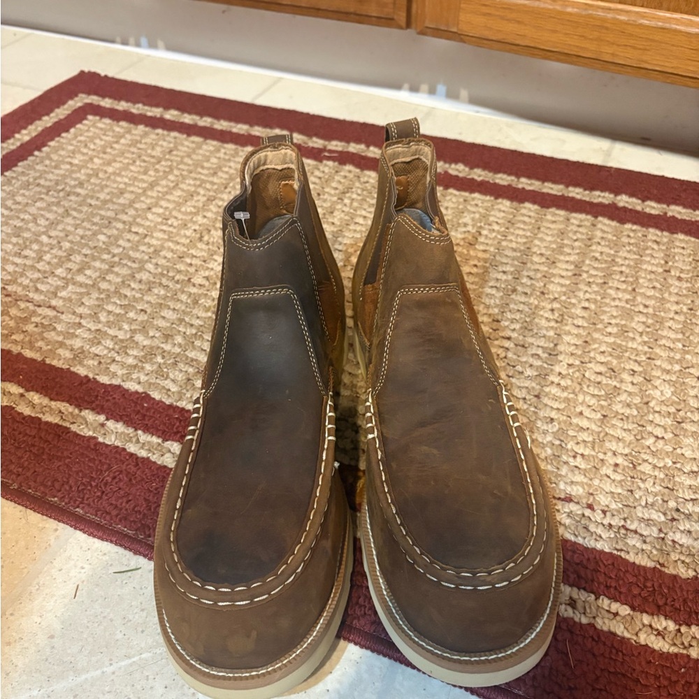 Twisted X Men's 4" Chelsea Wedge Sole Boots - Oiled Saddle Comp Toe - Picture 4 of 10